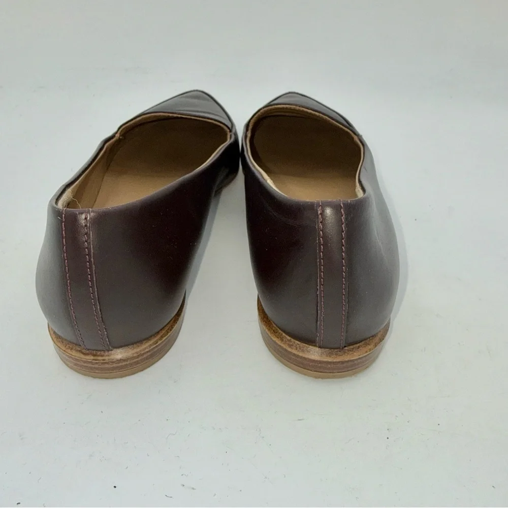 Everlane - women’s Modern point Loafer Burgundy leather‎ slip on flat shoes SZ 7